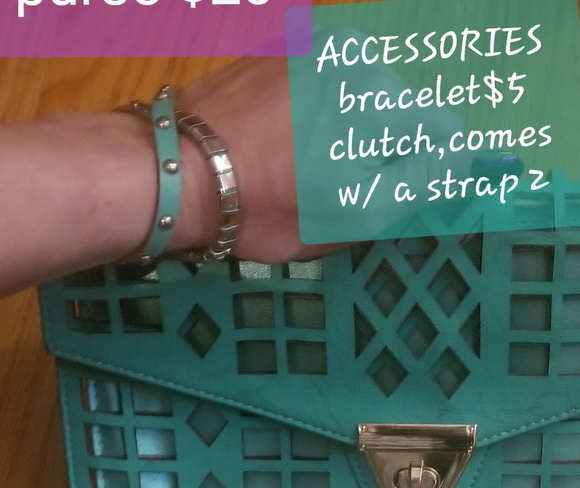 Turquoise outfit with bracelet & purse - Picture 5 of 6